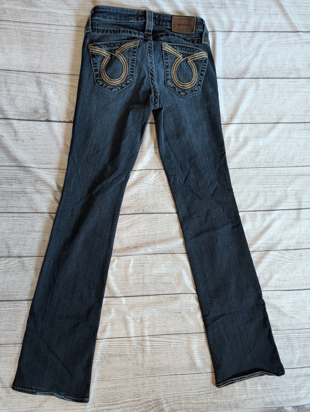 Big Star Dark Blue Flare Jeans with Embroidered Back Pockets